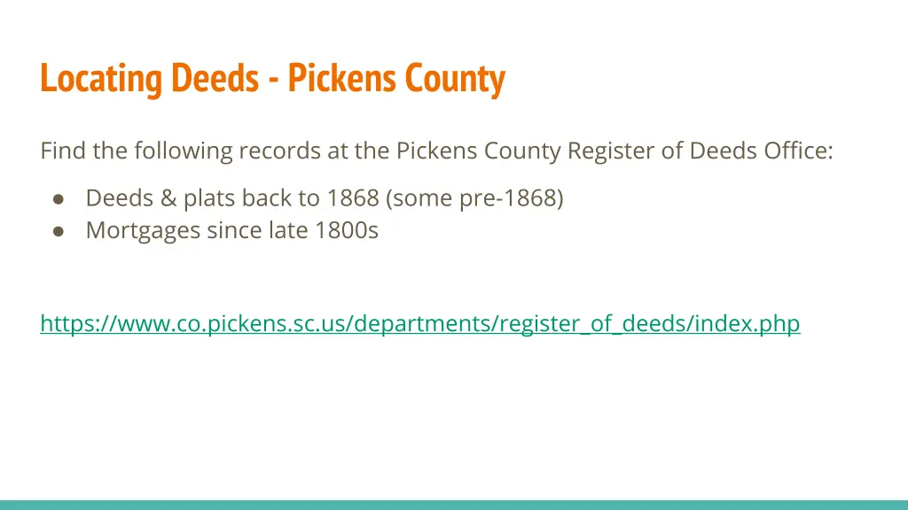 locating deeds pickens county