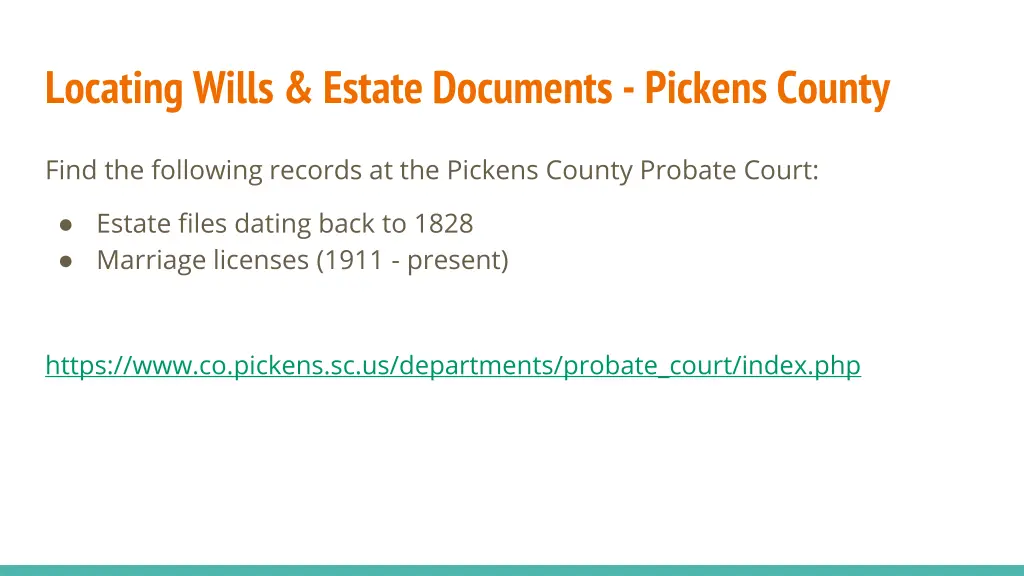 locating wills estate documents pickens county