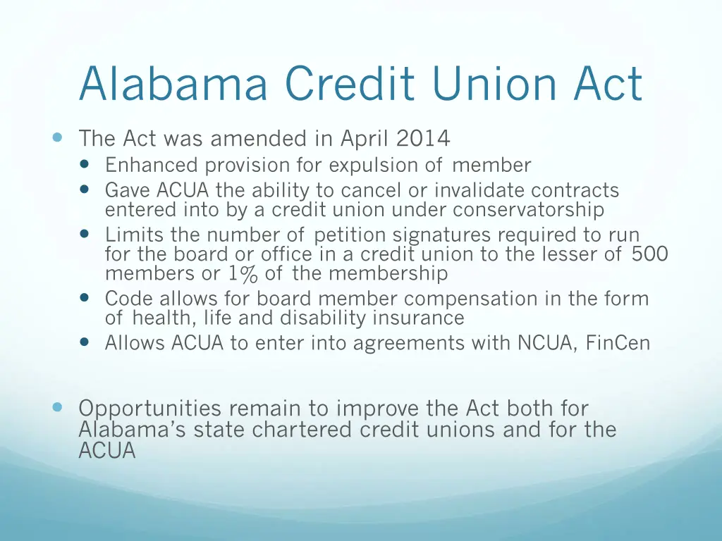 alabama credit union act