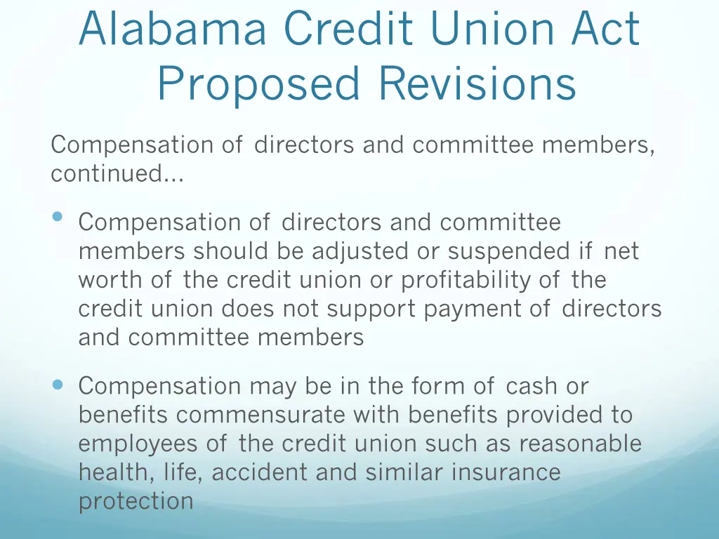 alabama credit union act proposed revisions 2