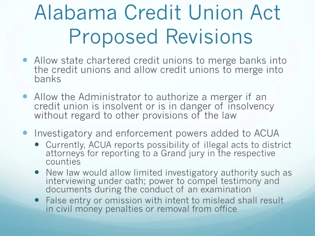 alabama credit union act proposed revisions 4