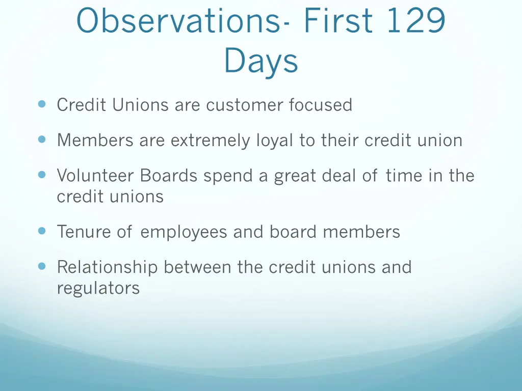 observations first 129 days