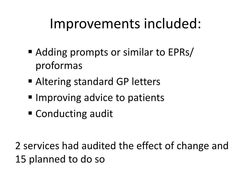 improvements included