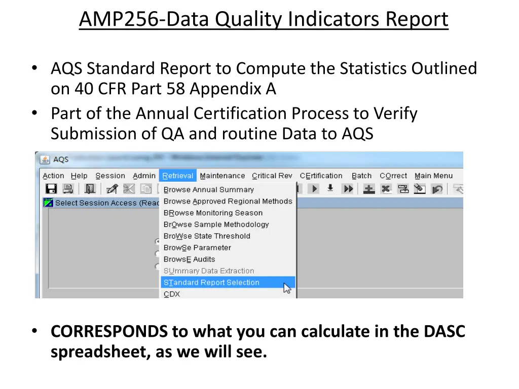 amp256 data quality indicators report