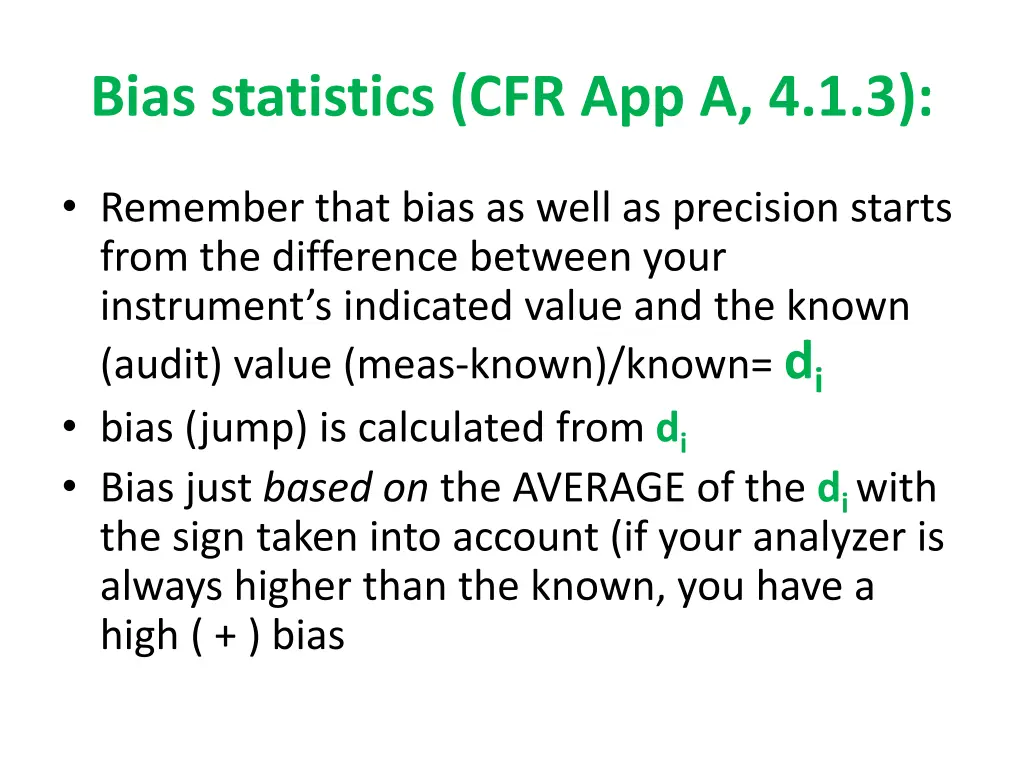 bias statistics cfr app a 4 1 3