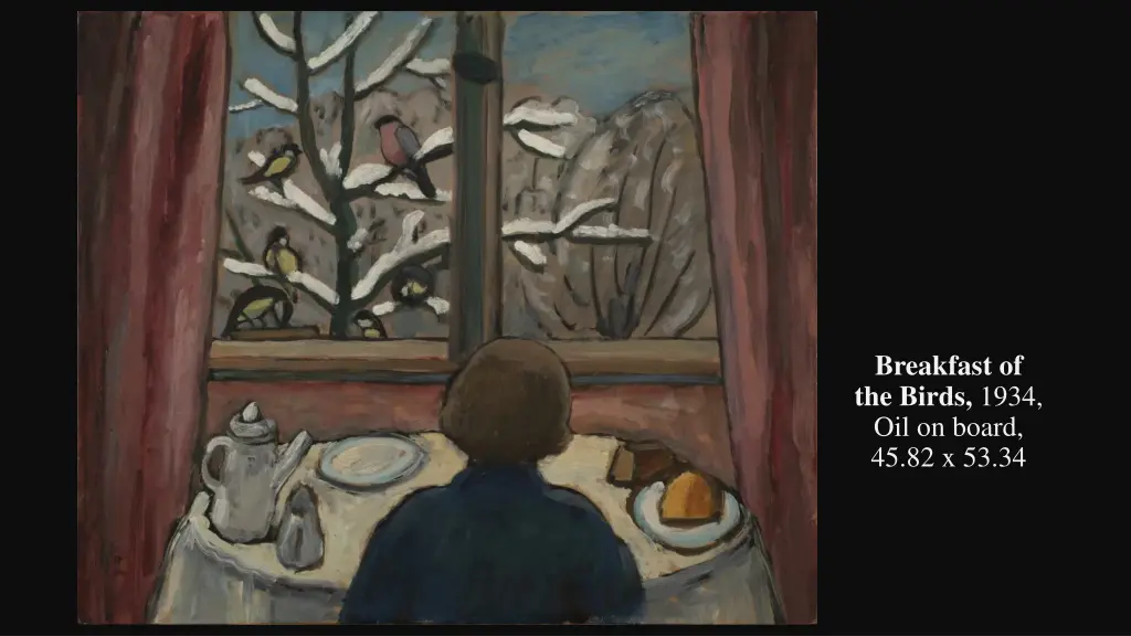 breakfast of the birds 1934 oil on board