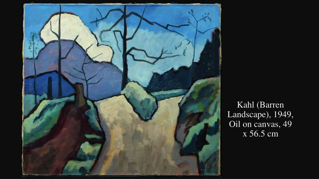 kahl barren landscape 1949 oil on canvas