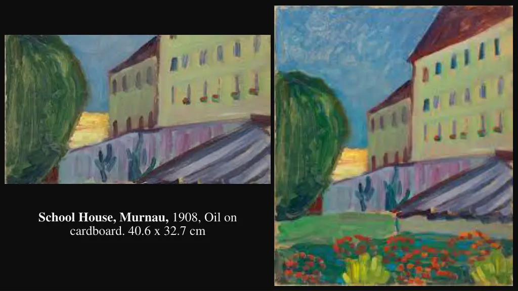school house murnau 1908 oil on cardboard