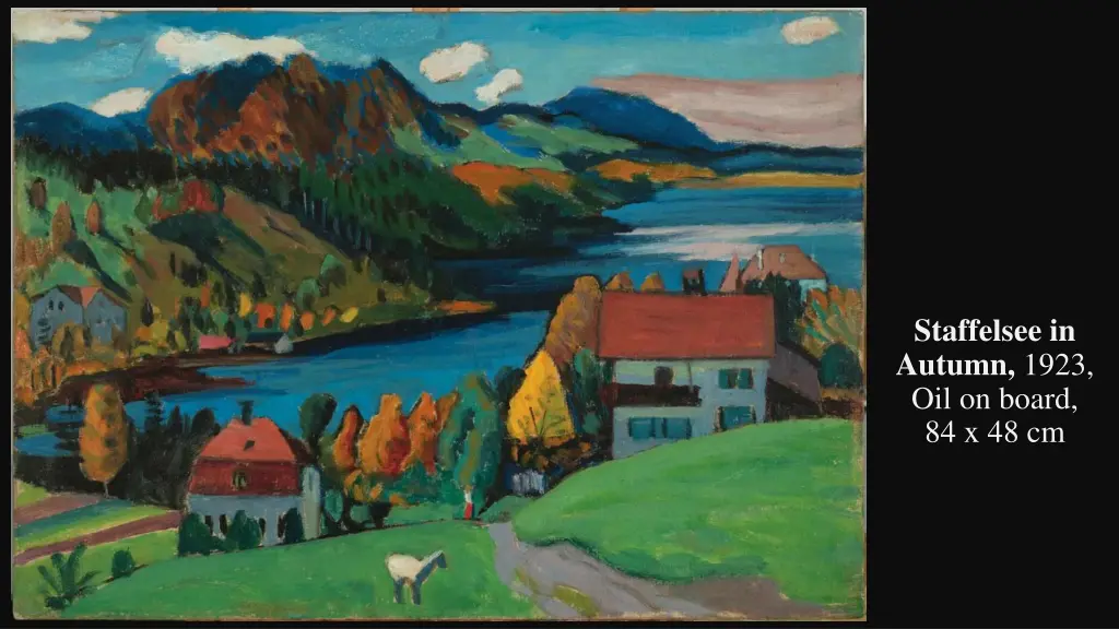 staffelsee in autumn 1923 oil on board 84 x 48 cm