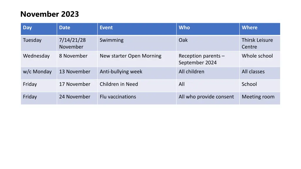 november 2023