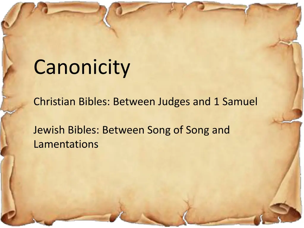 canonicity 1
