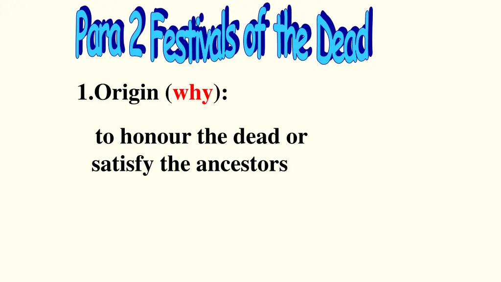 1 origin why