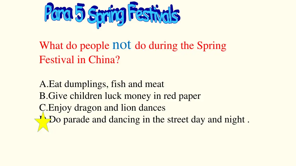 para 5 spring festivals