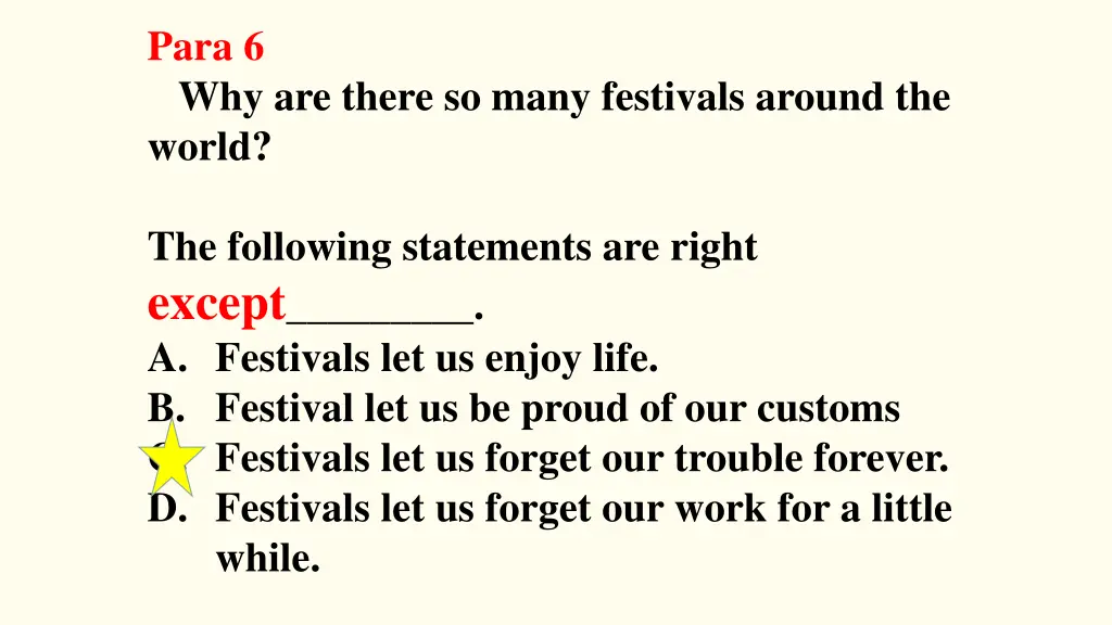 para 6 why are there so many festivals around
