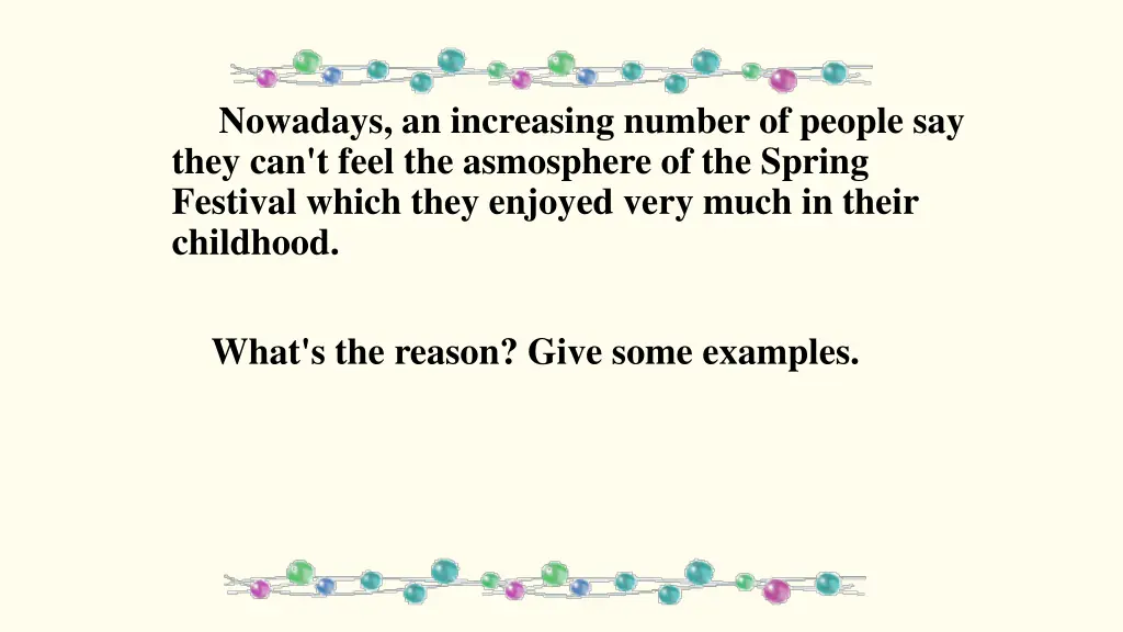 what s the reason give some examples