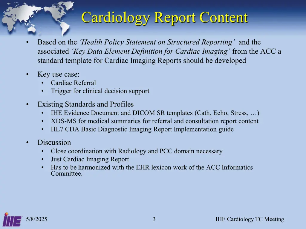 cardiology report content