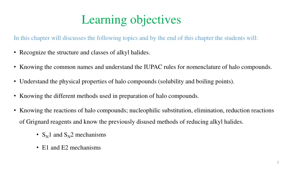 learning objectives