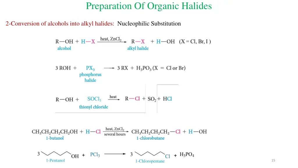 preparation of organic halides 4