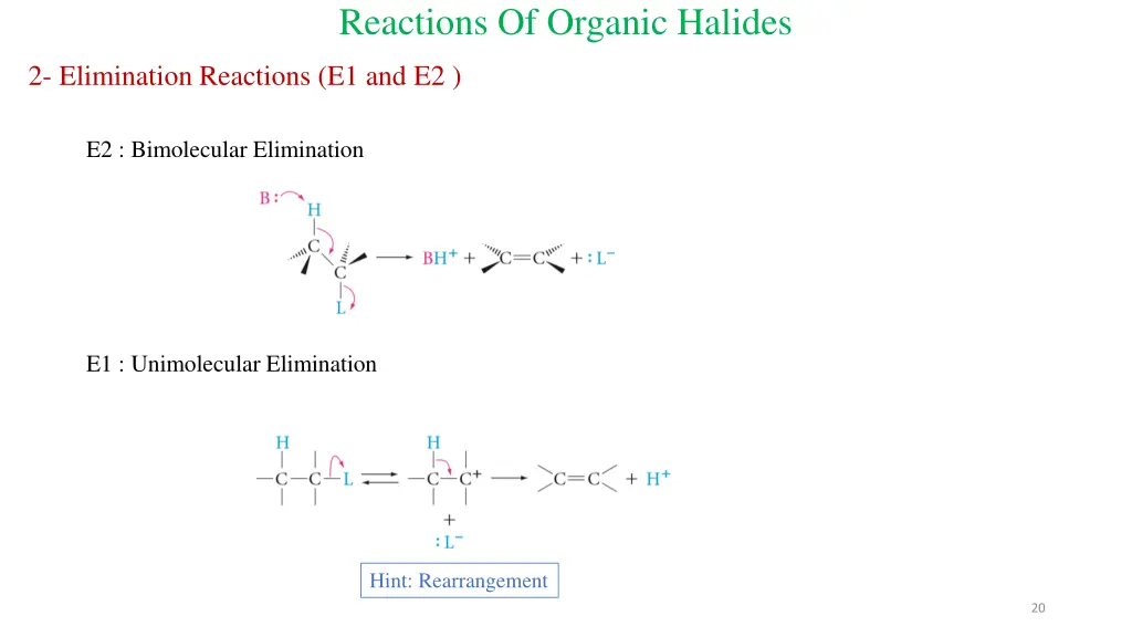 reactions of organic halides 1