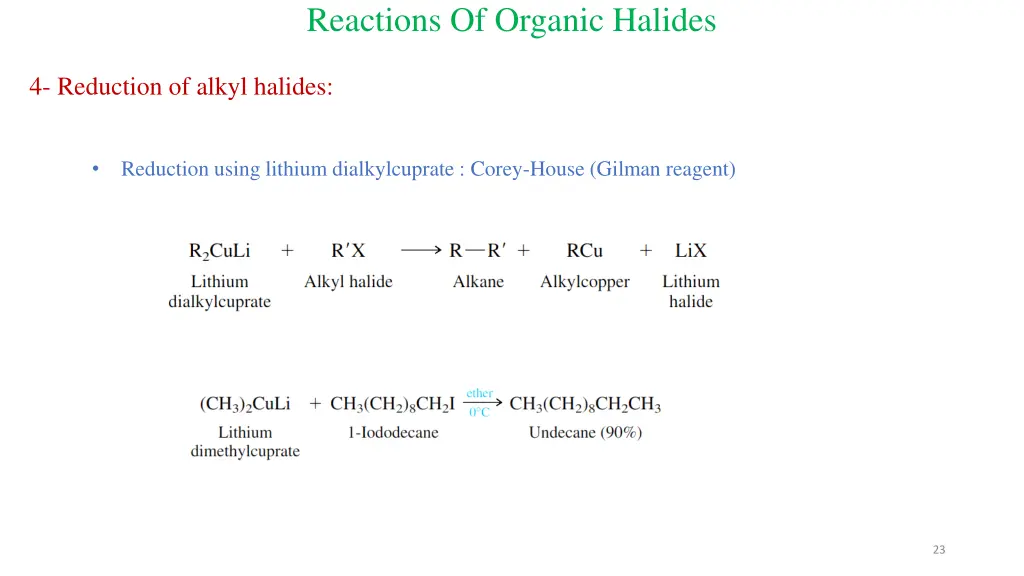 reactions of organic halides 3