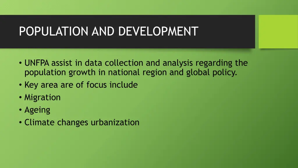 population and development