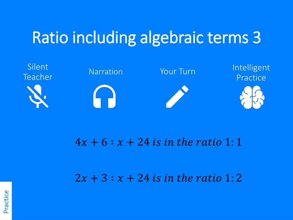 ratio including algebraic terms 3 ratio including