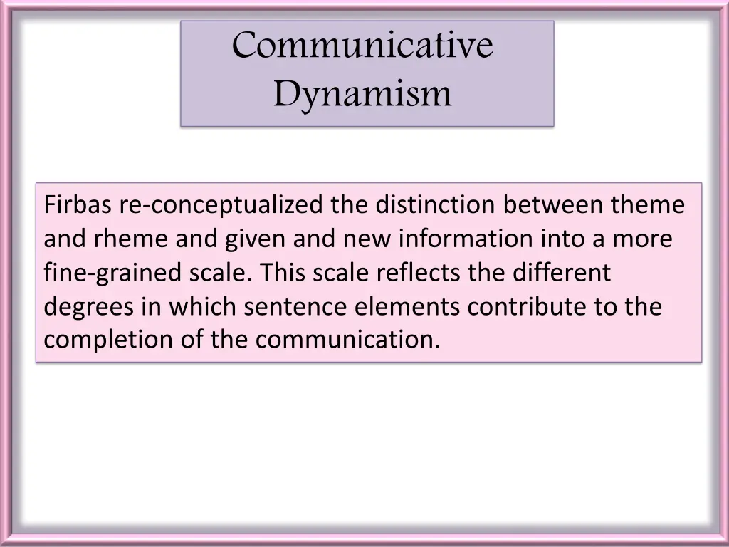 communicative dynamism