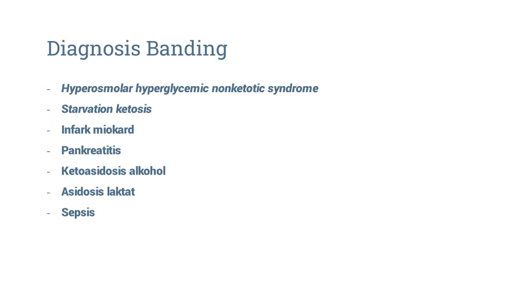 diagnosis banding