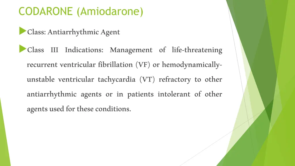codarone amiodarone class antiarrhythmicagent