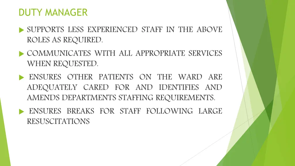 duty manager