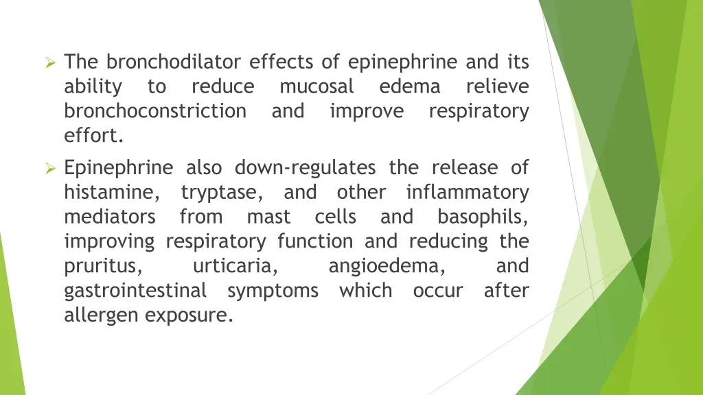 the bronchodilator effects of epinephrine