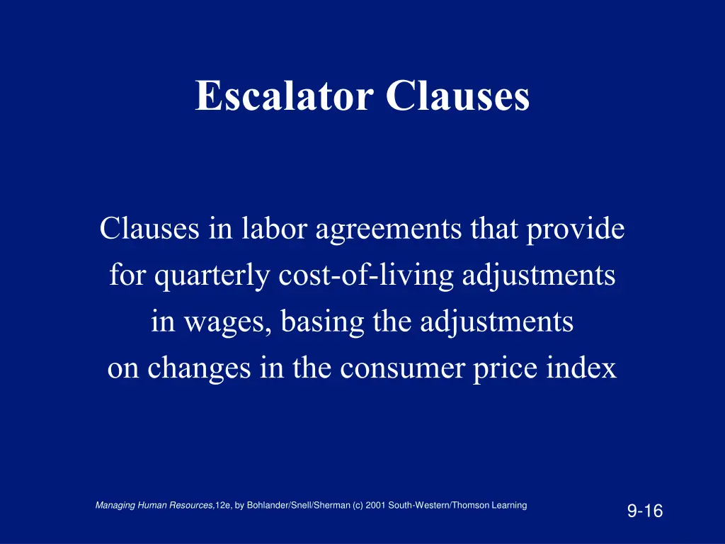 escalator clauses