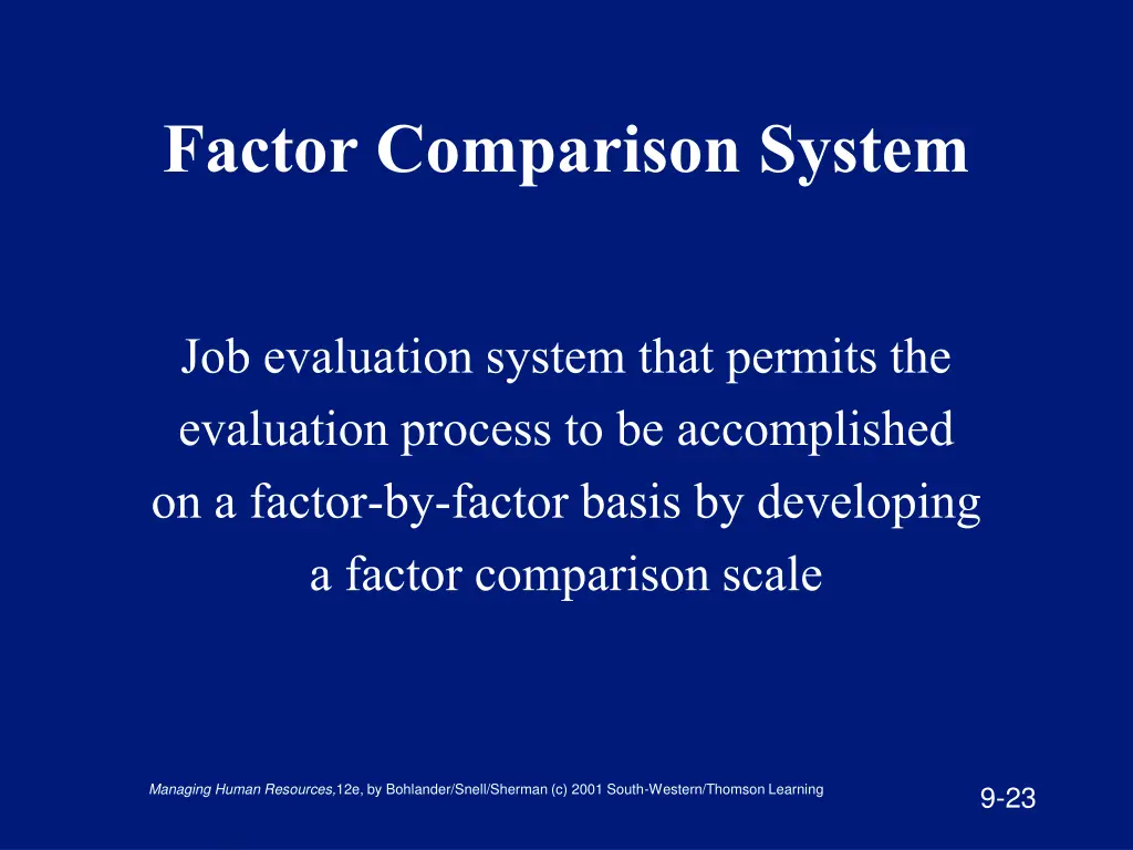 factor comparison system