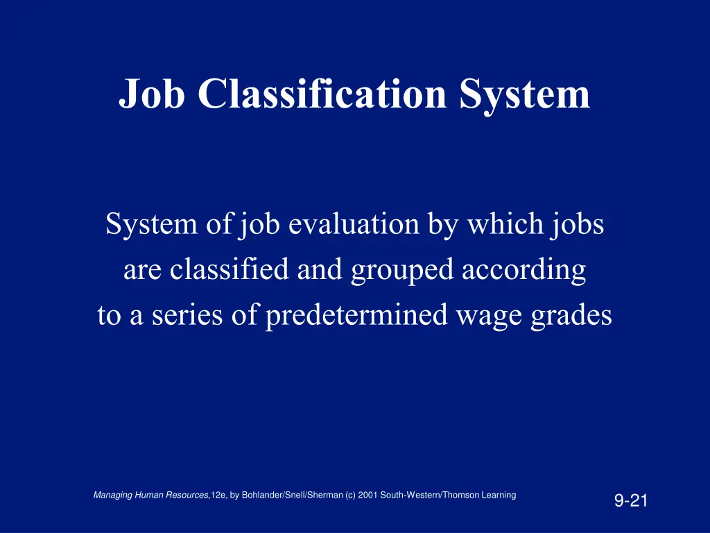 job classification system