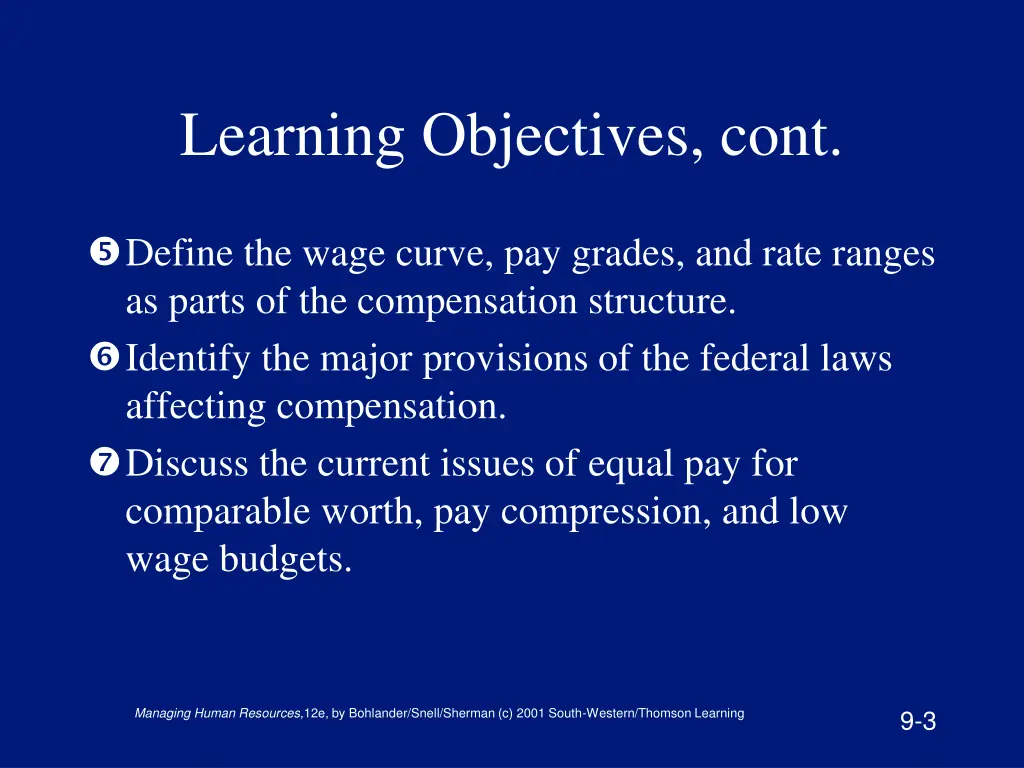 learning objectives cont