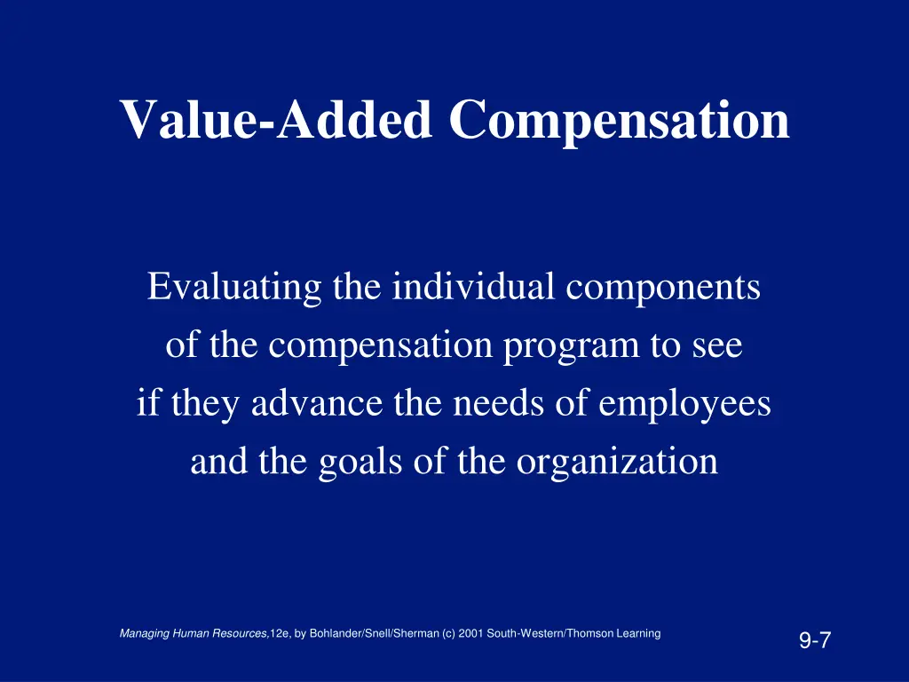 value added compensation