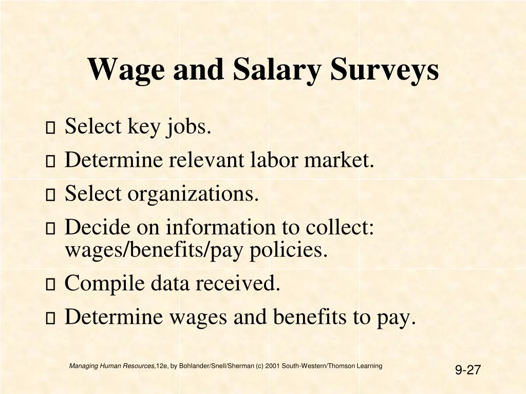 wage and salary surveys