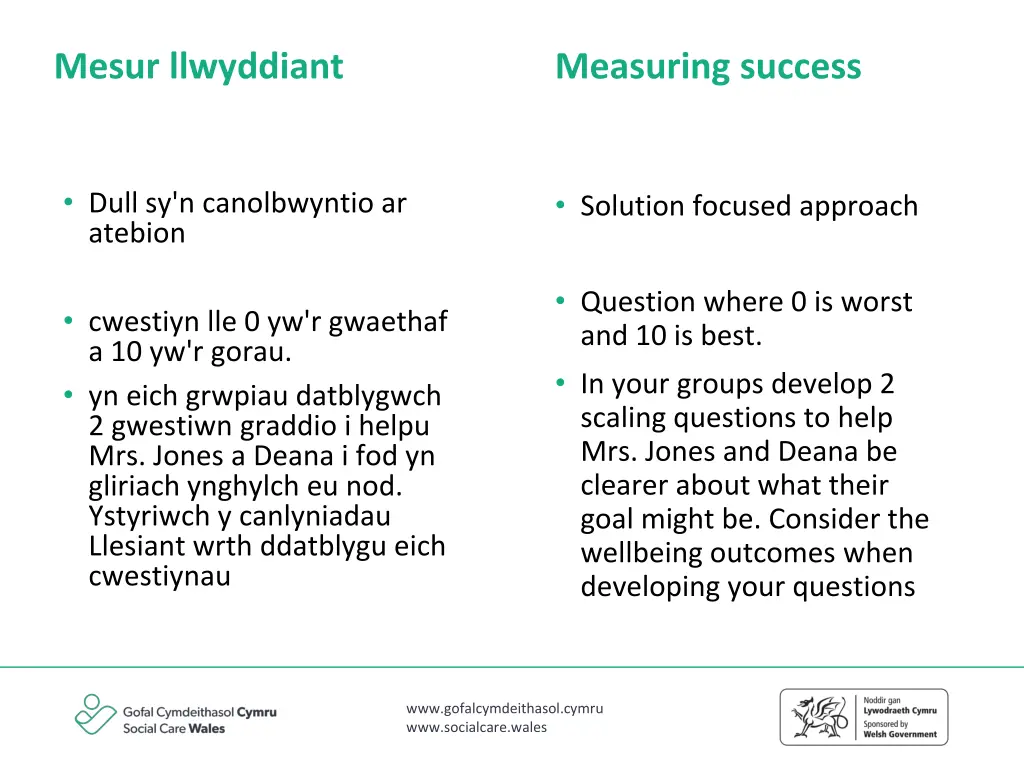 mesur llwyddiant