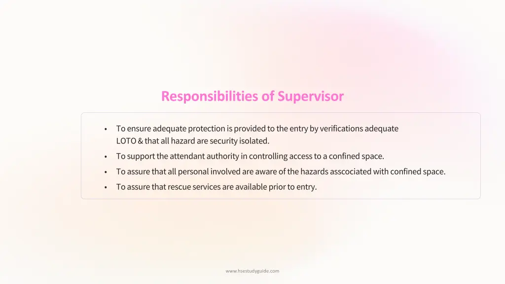 responsibilities of supervisor