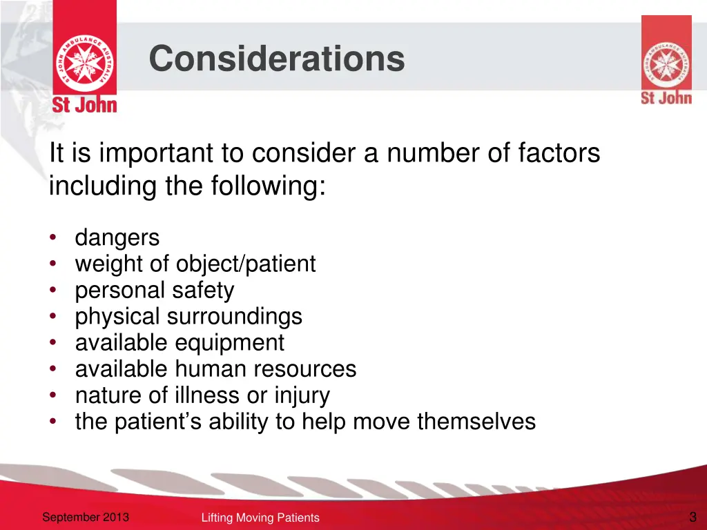 considerations