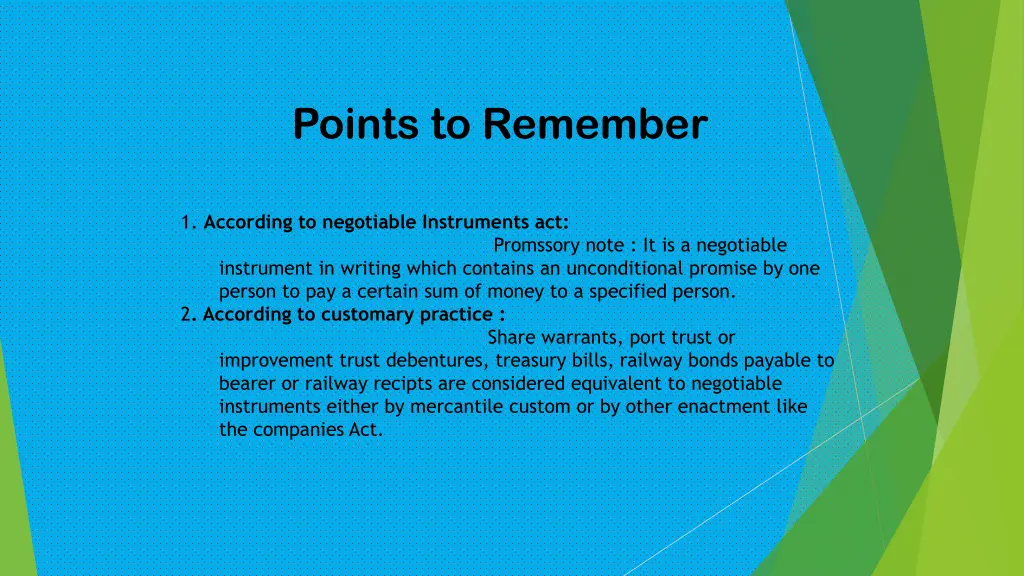 points to remember