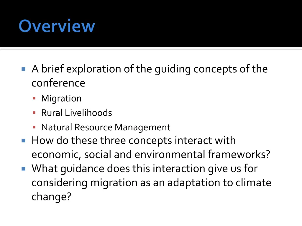 a brief exploration of the guiding concepts