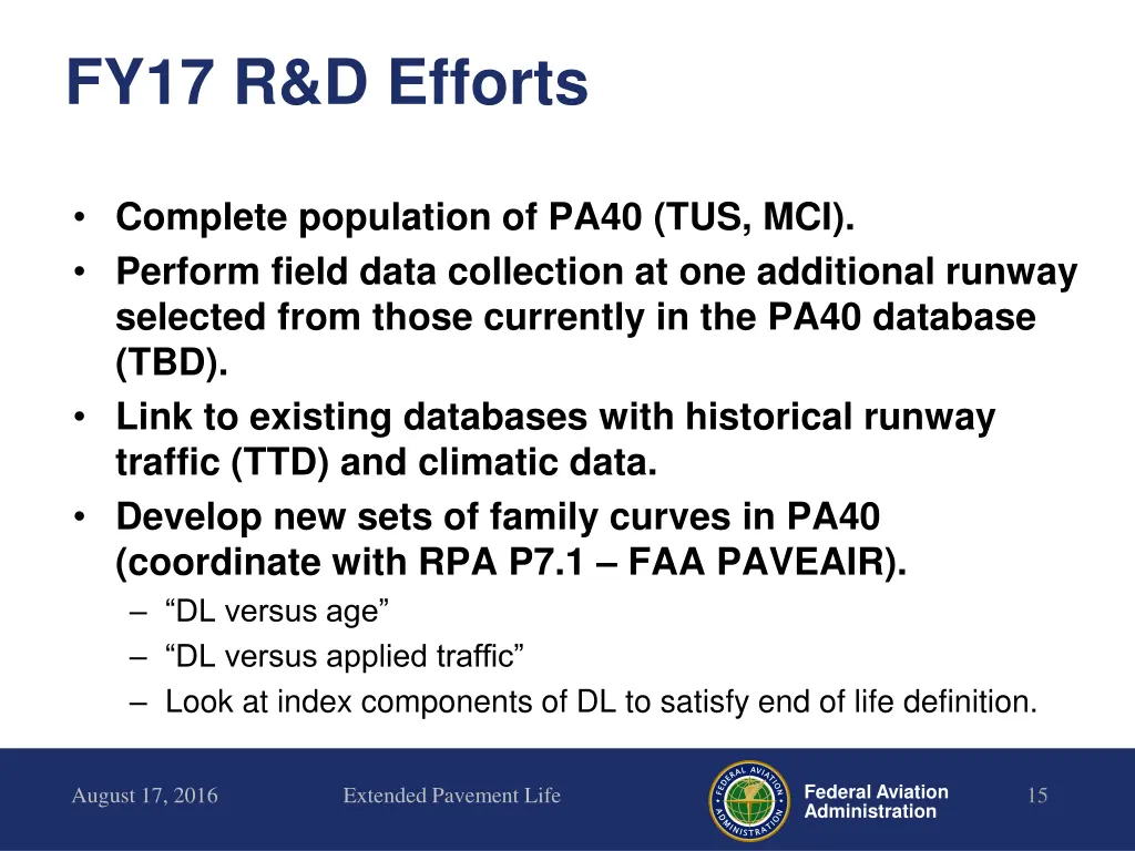 fy17 r d efforts