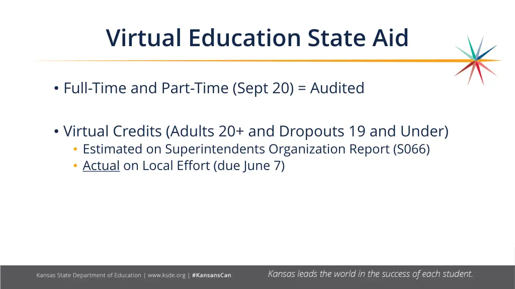 virtual education state aid