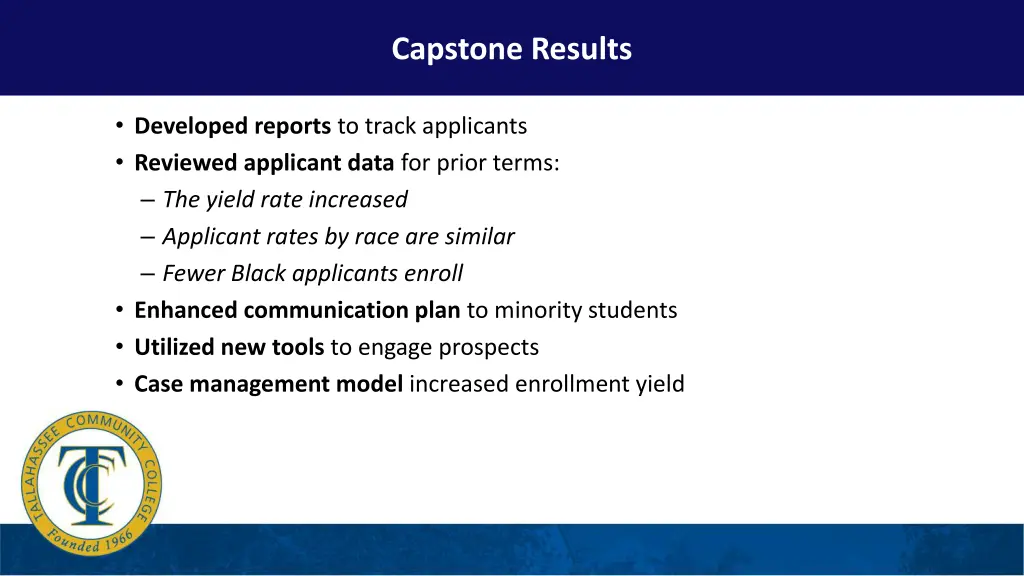 capstone results