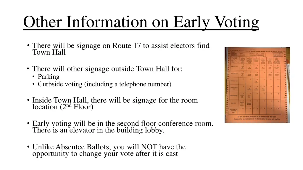 other information on early voting