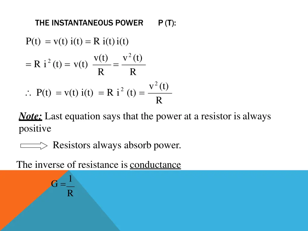 the instantaneous power
