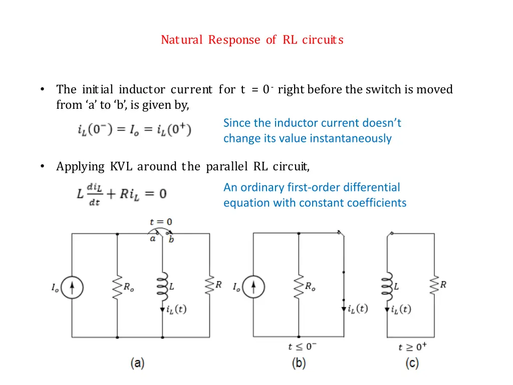 natural response of rl circuits 1