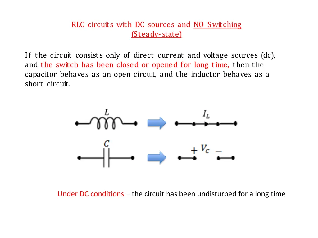 rlc circuits with dc sources and no switching