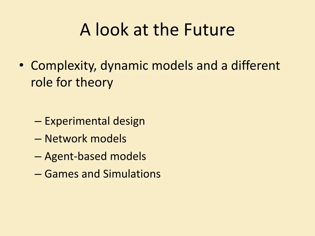 a look at the future
